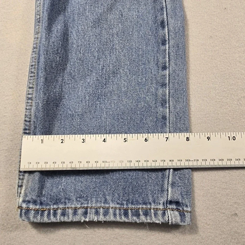 Levi's Mens 36x32 Blue Jeans 505 Straight Fit Light Wash Cotton Denim Classic